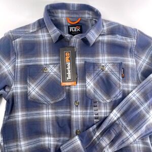 Timberland PRO FLEX Work Shirt Modern Fit Plaid Flannel Men's Small